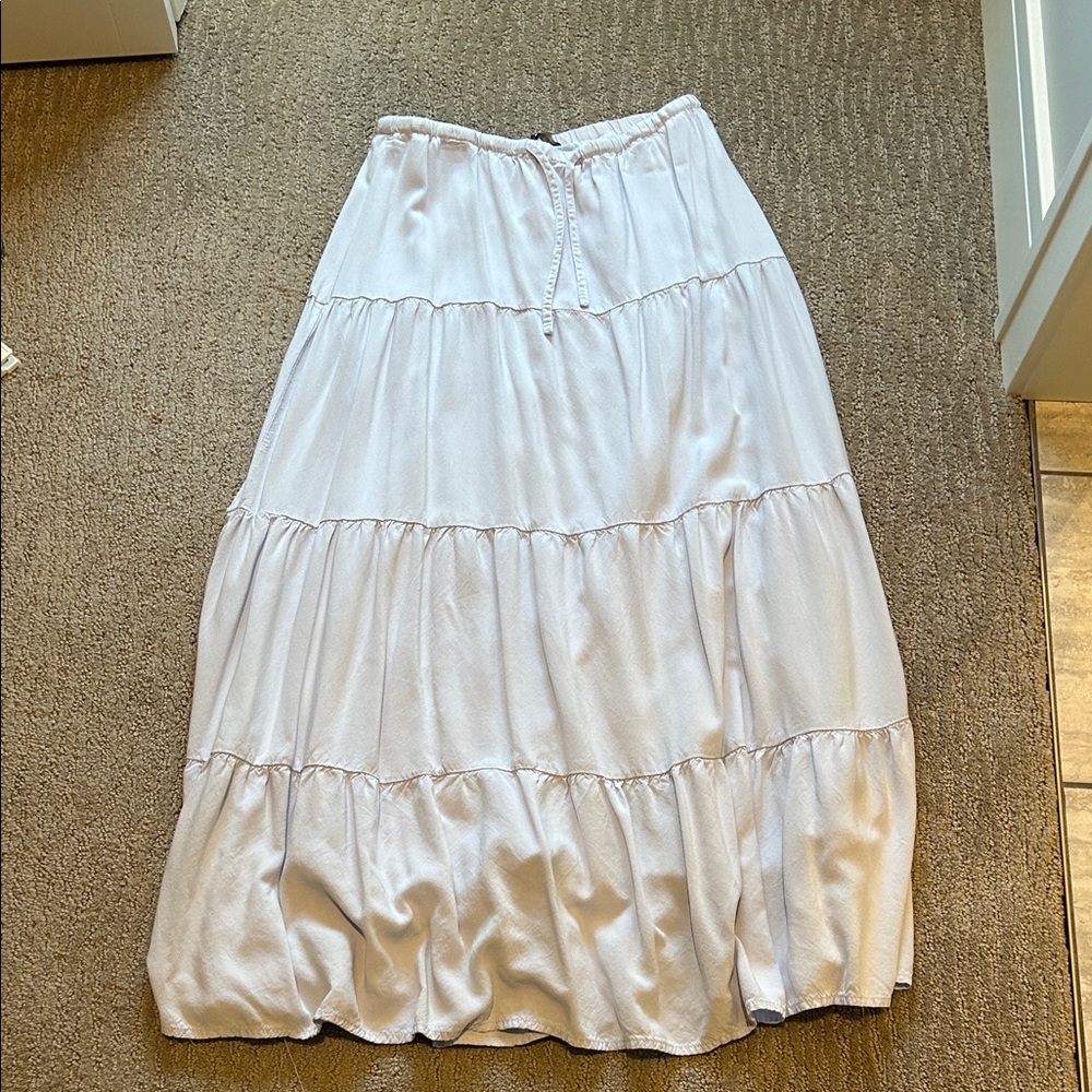 Brandy Melville Light Blue Tiered Maxi Skirt - Picture 2 of 7